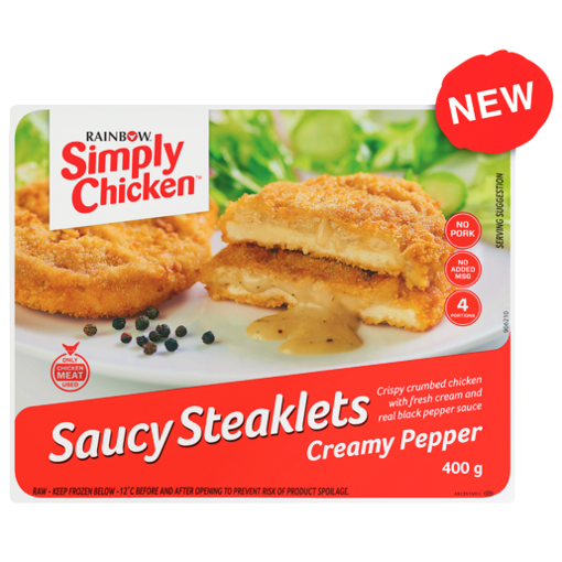 Picture of Rainbow Simply Chicken Saucy Steaklets Creamy Pepper 400g