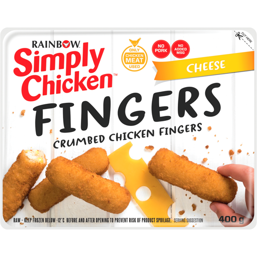 Picture of Rainbow Simply Chicken Cheese Crumbed Chicken Fingers 400g