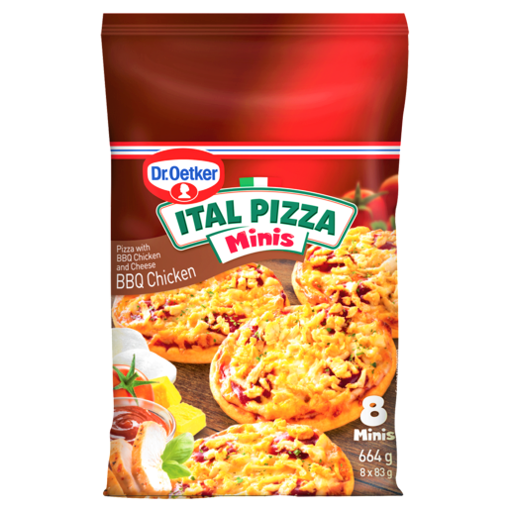 Picture of Dr. Oetker Ital Pizza Minis Frozen BBQ Chicken Pizza 8 Pack